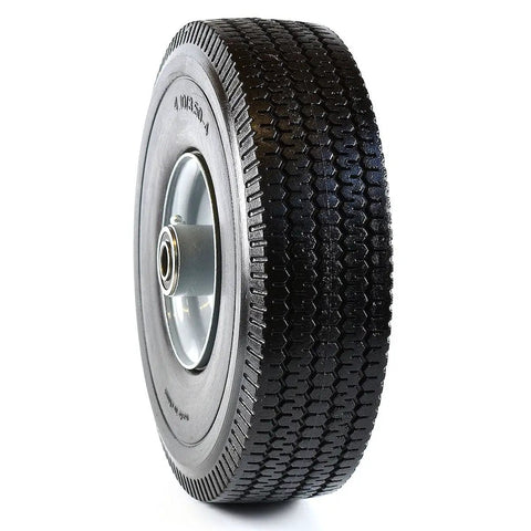 Heavy Duty Solid Rubber Flat Free Tubeless Hand Truck Tire Wheel For Carts And Dollies, A Real Workhorse, 10 x 3.5 Inches