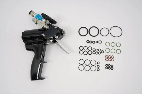 Heavy Duty Polyurethane Foam Spray Gun With Air Purge Self Cleaning Pu Foaming Tool Cast Iron Frame with various O-rings.