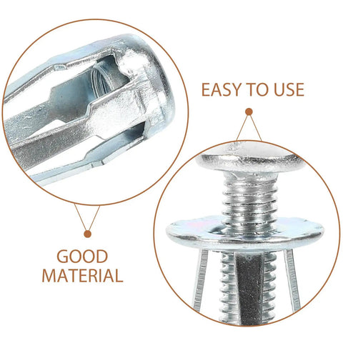 25 Piece Thread Nut Insert Kit For Metal With Easy Installation And High Reliability Galvanized Carbon Steel Petal Rivet Nuts For Hollow Wall Fastening And Secure Mounting In DIY Projects close-up installed in metal