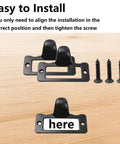 30 Pack Label Tag Holder Pull Handles In Black Zinc Alloy Drawer Pulls for cabinets with screws, showing easy installation.