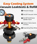 No Fuss Heavy Duty Coolant Vacuum Refill Kit With Six Durable Adapters And Tapered Cone for car truck motorcycle radiator bleeding showing components.