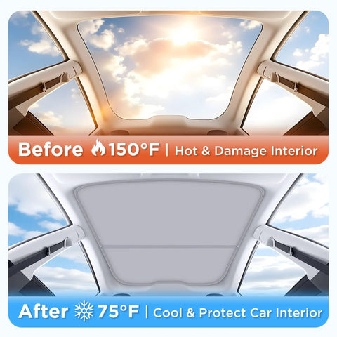 Tesla Model Y Glass Roof Sunshade Juniper Gray Keeps It Chill With Ice Crystal Cooling Coatings No Sag Heat Insulation