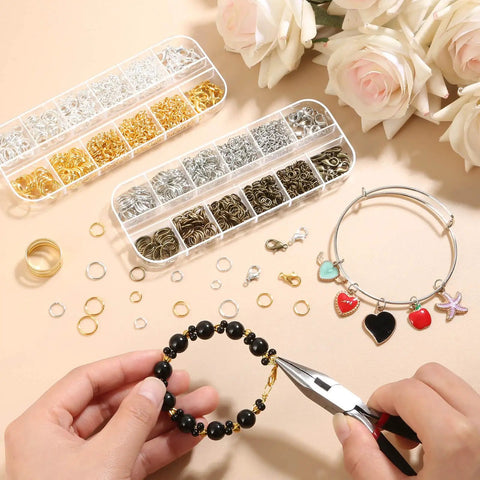Dope Jewelry Making Kit With 1260 Jump Rings And Lobster Clasps, Assorted Color Rings, And Handy Tools And Pliers For Necklace Repair