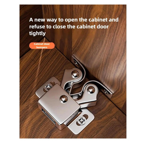 Easy Install Cabinet Door Hardware Kit For Storage Cabinets With Push Open Action Snap Closures and lock fasteners