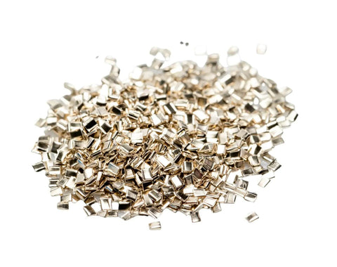 Pile of Hard Silver Solder Chips 3 Grams Approx 2000 Pieces 0.5 By 1.0 By 0.25mm Tiny Lead Free Cadmium Free Made In USA For Precision Electronics Soldering And Mini PCB Builds
