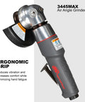 Tough As Nails Air Angle Grinder And Cutoff Tool With 4.5 Inch Wheel And 12000 RPM Motor, featuring ergonomic grip for comfort.