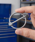 Heavy Duty Stainless Steel Locking Linch Pins With O-Ring Retainers Secure Utility Trailers Trucks And Marine Gear held in hand