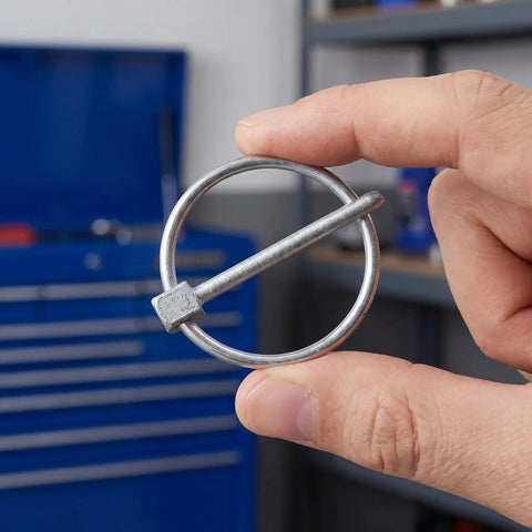 Heavy Duty Stainless Steel Locking Linch Pins With O-Ring Retainers Secure Utility Trailers Trucks And Marine Gear held in hand