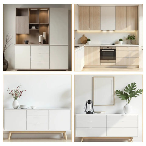 Modern cabinets with Slick Finger Edge Pulls 8 Pack Modern Drawer Handles With Screws Curved Acrylic Self Adhesive Invisible Wardrobe Pulls
