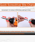 Person demonstrating bit change on Cordless Electric Screwdriver 3.6V Rechargeable With 2000mAh Battery, close-up view.