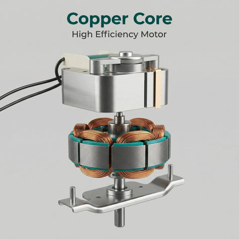 Copper core view of BKR60 Replacement Motor For Bath Fans That Gets Your Bath Fan Back In Action Fast Compatible With Models 670 671