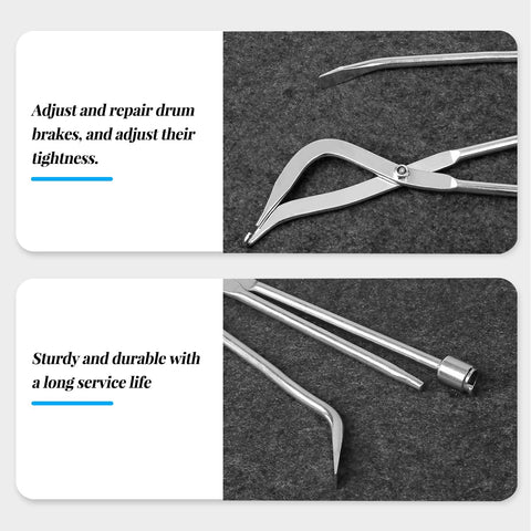3 Piece Car Drum Brake Tool Kit With Spring Compressor Brake Spoon And Double Ended Pliers For Universal Automotive Drum Repair