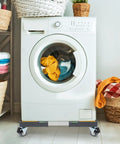 Nefish Heavy Duty Appliance Dolly Cart With Locking Wheels, Adjustable Moving Platform For Front Load Washer Dryer under laundry machine in home.