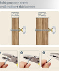 Crystal Glass Cabinet Knobs Set Six Pack Gold Polygon Drawer Pulls installation with screws for cabinet thickness adjustment.