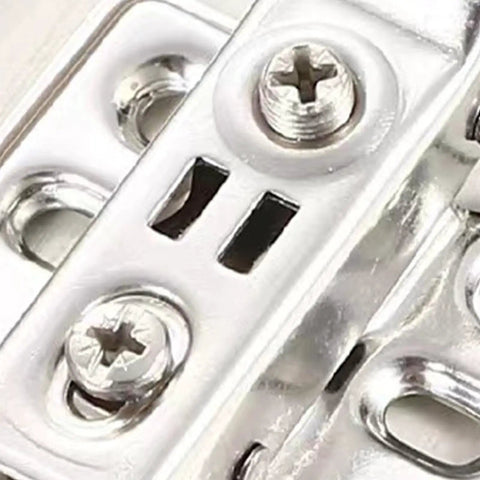 Close-up of Soft Close Overlay Cabinet Hinges Stainless Steel Concealed Door Hardware, showing screw details.