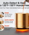 Smart Self Heating Coffee Mug With 12 Oz Capacity And Ai Auto Warm Tech Features Music Reactive Ambient Lights To Keep Your Brew Hot On Demand While You Chill Out And Level Up Your Daily Sip Game, pouring coffee.