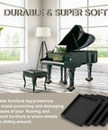 Non Slip Square Rubber Furniture Pads Three And A Half Inch Caster Cups Set Of Twelve For Hardwood Tile Laminate And Carpet Floor Protection Heavy Duty Anti Scratch Guards shown under a grand piano.