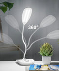 Rechargeable Battery Operated LED Desk Lamp With Flexible Gooseneck Cordless Light for Bedside Craft Nail Art Home Office
