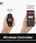 Wireless Onboard Air Compressor With EZ Mount Bluetooth App Control And LCD Presets Quick Battery Install Compact controller
