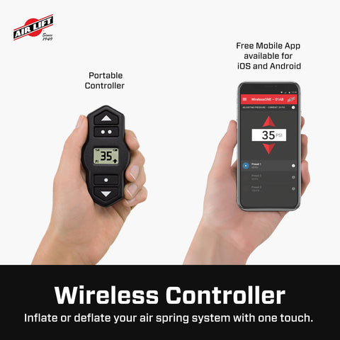 Wireless Onboard Air Compressor With EZ Mount Bluetooth App Control And LCD Presets Quick Battery Install Compact controller