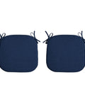 Indoor Outdoor Foam Seat Pad Set, 2 Pack, 17 By 16 Inch Patio Cushions, Water Repellent And Fade Resistant, 1.5 Inch Thick, One Hundred Percent Polyester Fabric, Fits Most Chairs, Sapphire Blue Leala