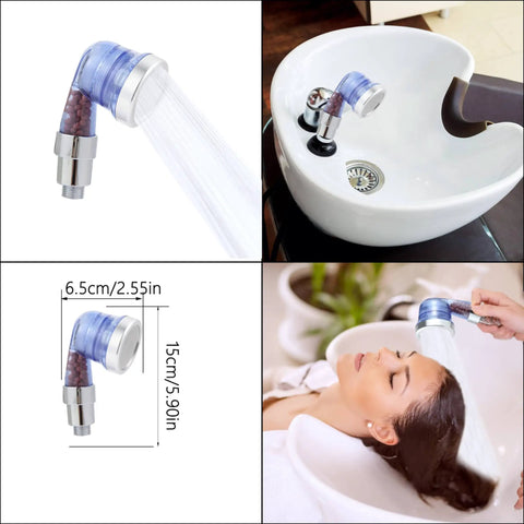 Blue Sprayer Head With Filter For Shampoo Bowl Three Function Pressurized Shower Head With Water Saving Feature And High Pressure Water Flow Game Changing For Dry And Frizzy Hair