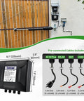 Plug And Play 24V Power Supply Transformer With Backup Battery Charger And Solar Controller IP65 Waterproof 100 240 VAC To 24V DC For Gate Openers CCTV Cameras Solar Systems And Low Voltage Automation, 8.1in black enclosure