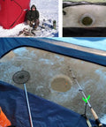 Kick Back In This Pop Up Ice Fishing Tent For Three To Five Crew Beat The Cold Hub Shelter with angler and fishing hole.