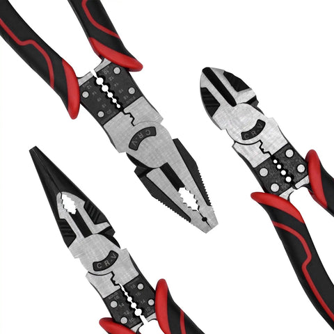 Heavy Duty 5 In 1 Pliers Set With Linesman Pliers, Diagonal Cut Pliers, Needle Nose Pliers for DIY and Electrical Repairs