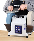 Slick 10 Inch Water Cooled Wet Grinding Machine With Dual Variable Speed Stones for precise sharpening of tools.
