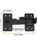 Heavy Duty Built Tough 2 Pack Flip Latch Lock With Padlock Hole 90 Degree Safety Door Bolt Gate Latch dimensions displayed