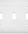 Triple Wall Plate Cover For 3 Gang Switches And Outlets White DIY Friendly With Screws Included 6.5 Inches By 4.5 Inches