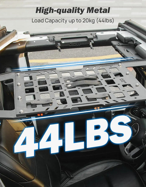 Hard Top Roof Rack Molle Panel For Wrangler JL JLU And Gladiator JT 2018 2026 No Drilling Overhead Molle Storage Cargo Roof Rack