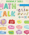 Math Talk Bulletin Board Set For Classrooms And Home Offices Kid Friendly Interactive Math Discourse Cards and pieces layout