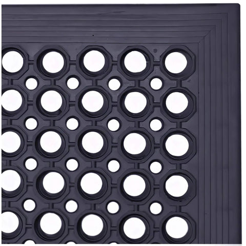 Anti Fatigue Outdoor Rubber Mat With Drainage And Non Slip Backing Workhorse Heavy Duty Floor Mat For Restaurant And Bar Use 3 By 5 Feet Black Durable Cushioned Kitchen And Entryway Mat Great For High Traffic Areas