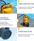 1 HP Submersible Sump Pump With 4345 GPH High Flow For Quick Water Removal in pool with handle and thermoplastic housing