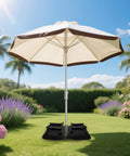 Two Pack 45 Lbs Heavy Duty Umbrella Base Sand Bags For Patio And Cantilever Stands Fillable Weights With Durable 600D Oxford Fabric Inner Pouch Leak Proof Construction To Keep Outdoor Furniture Secured In Windy Weather under an outdoor umbrella