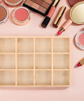 Solid Wood Jewelry Storage Tray With Twelve Grids For Rings And Bracelets Drawer Organizer Keeps Your Daily Bling Neat For Bedroom Nightstand Or Clean Office Desk Setup.