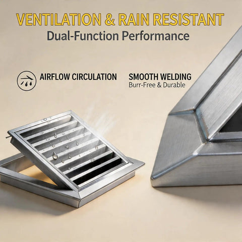 Heavy Duty Rock Solid Louvered Access Panel For Drywall Stainless Steel Inspection Door showing airflow vents and water resistance.