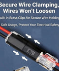 Dual Wire Plug In Connectors With Buckle Terminal Block Waterproof Cable Clamps For Quick Snap Installation No Tools Required