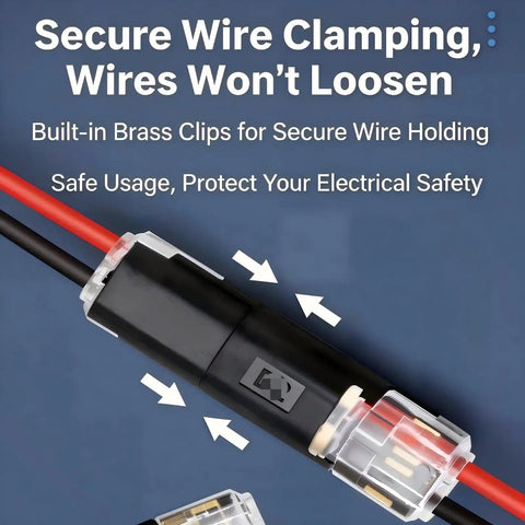 Dual Wire Plug In Connectors With Buckle Terminal Block Waterproof Cable Clamps For Quick Snap Installation No Tools Required