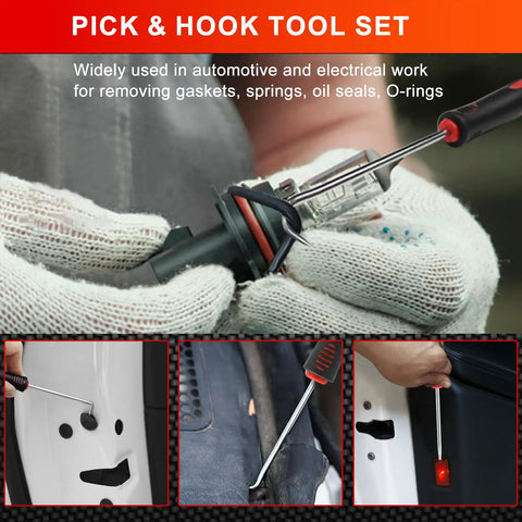 Pro Grade 13 Piece Precision Pick And Hook Tool Set With Clip Removal Pliers Rivets Puller Fastener Remover Telescoping Magnetic Pickup Gasket Scraper For Electronics Maintenance And Automotive Repair