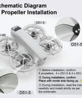 Schematic diagram of Colorful Drone Propellers For Neo 2 Quiet Low Noise Paddle Style Replacement Set in Crystal Gray Finish