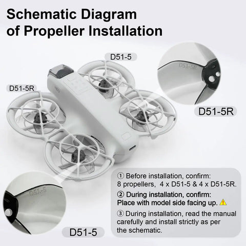 Schematic diagram of Colorful Drone Propellers For Neo 2 Quiet Low Noise Paddle Style Replacement Set in Crystal Gray Finish