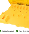 Lockout Tagout Station Wall Mount Board For Ten Safety Locks with hooks and OSHA compliance text