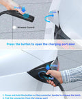 Charging a Tesla with the Tesla Level 2 EV Charger For Home, 40A Fast 9.6kW Charging Station and NEMA 14 50 Plug.