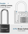 2 Pack Keyed Padlocks With 3 Keys Each 2.5 Inch Locker Locks 40mm Heavy Duty Shackle For Gate Fence Hasp Cabinet Toolbox Black