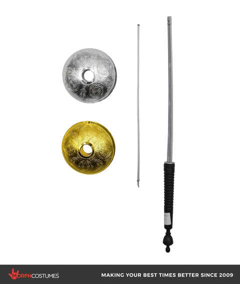Cosplay Ready 25 Inch Plastic Fencing Foil Sword, Lightweight Silver And Black Knight Rapier Prop With Two Piece Snap Assembly