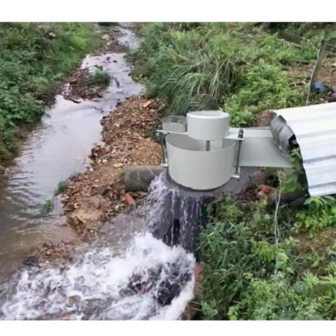 Power-Up 150W Micro Axial Flow Hydro Generator For Small Streams Low-Head Water Turbine 12V-24V DC Portable Hydropower System installed by a stream