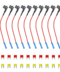 12V Car Add A Circuit Fuse Tap Adapter Kit With Mini ATS Blade Fuse Holder Dual Slot For Safe Circuit Expansion